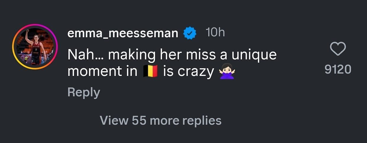Emma Meesseman’s comment under the Golden State Valkyries’ post